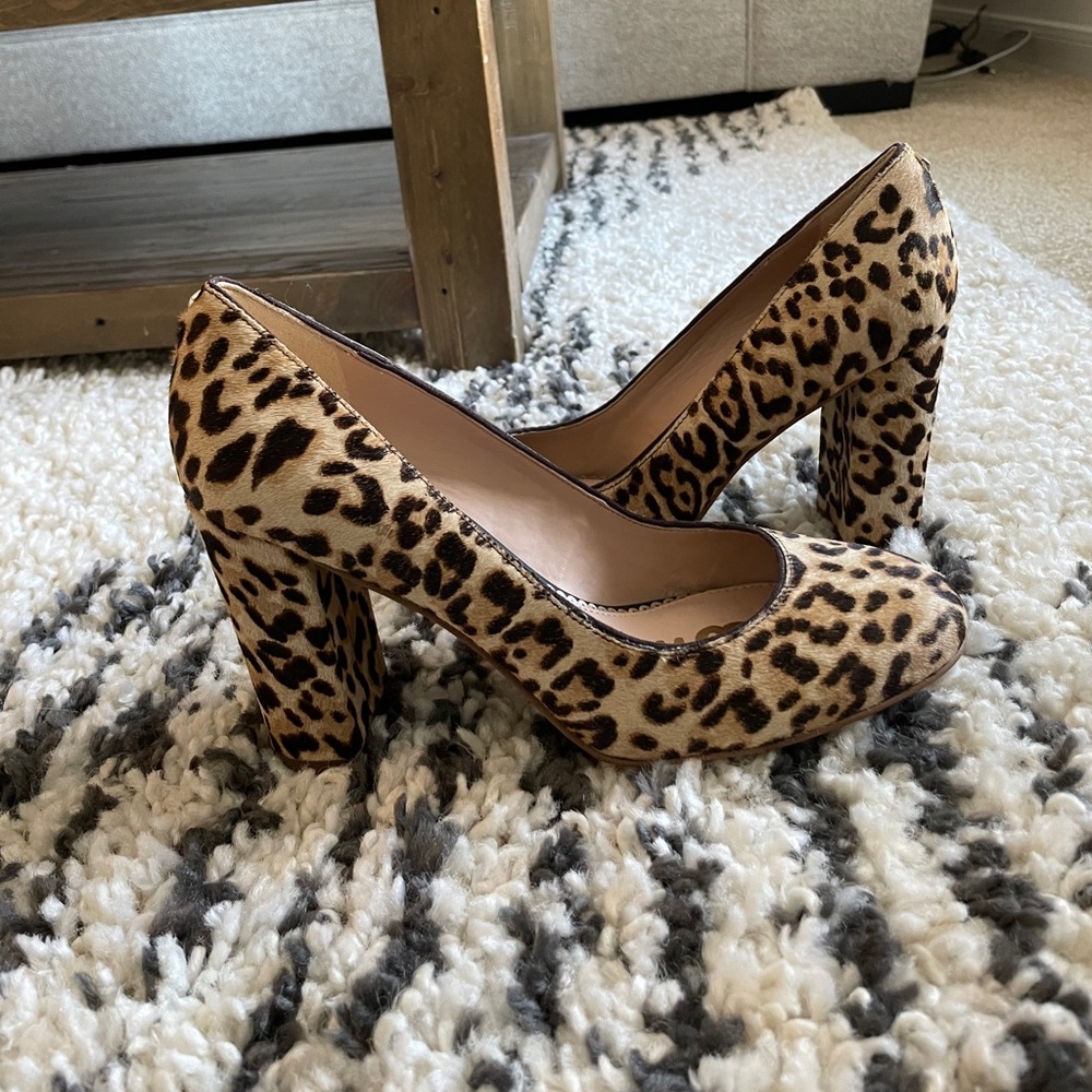 Sam Edelman Platform Heels Size 8 Leopard Print